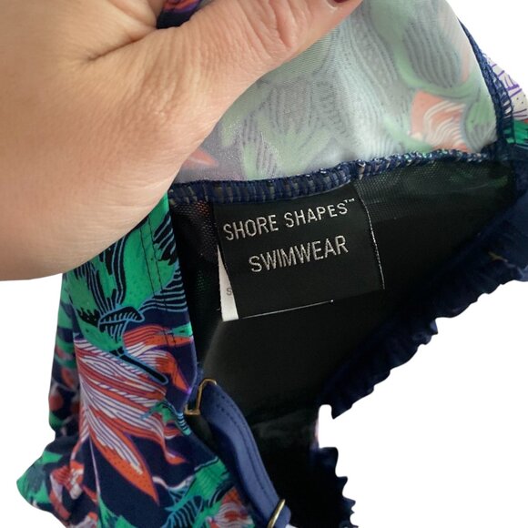 Shore Shapes Shaping Tummy Control Floral One Piece Swim Dress Size 12 - Picture 4 of 6